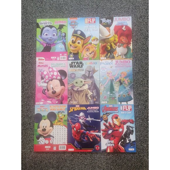 Disney & Marvel Kids Activity & Coloring Books Bundle - Picture 1 of 1